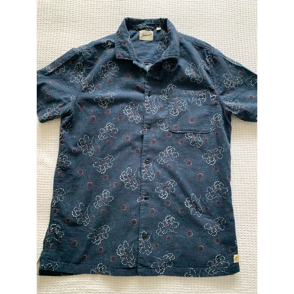 Jeremiah Blue Short Sleeves‎ 100% Cotton Men Shirt M